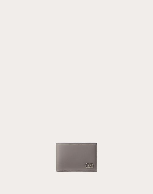 Valentino Garavani - Vlogo Signature Us Dollar Wallet - Pearl Gray - Man - Wallets And Small Leather Goods