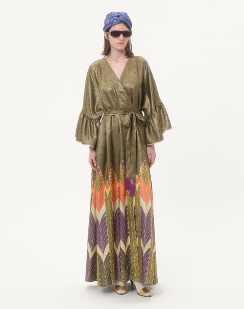 Valentino - Long Lurex Dress With Voyage Imaginaire Print - Multicolour - Woman - Ready To Wear