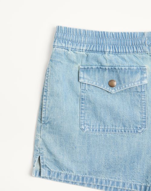 Valentino - Denim Shorts - Denim - Woman - Denim