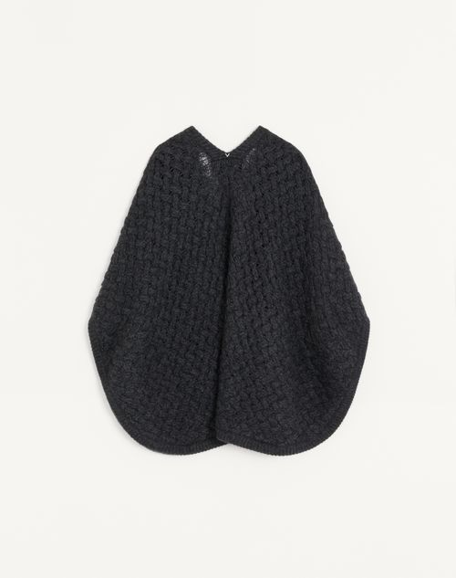 Valentino Garavani - Poncho De Lana Y Mohair - Antracita - Mujer - Accesorios Suaves