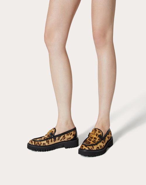 Valentino Garavani - Vlogo Signature Pony-effect Calfskin Loafer - Animal Print - Woman - Loafers & Oxford