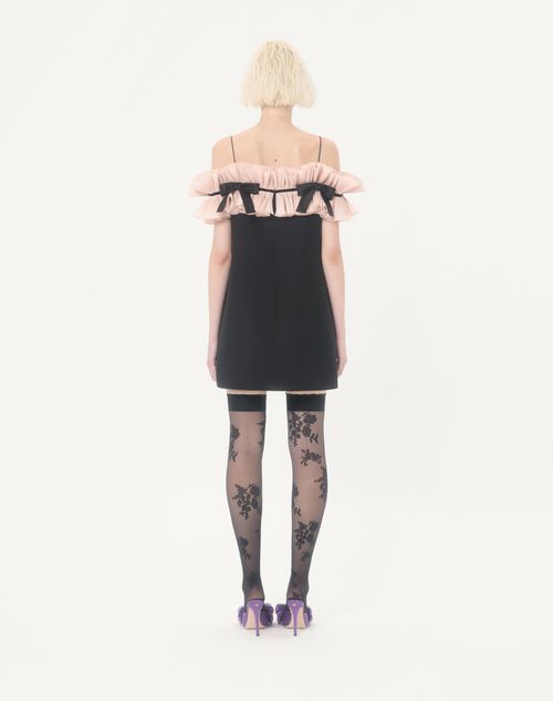 Valentino - Crepe Couture Short Dress - Black/pink - Woman - Ready To Wear