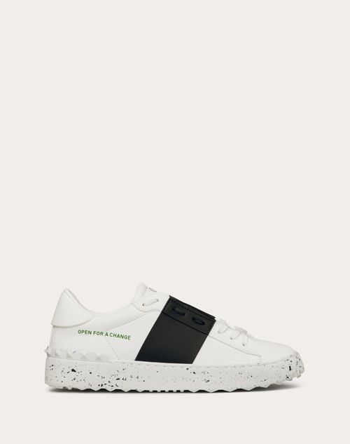 Valentino Garavani - Open For A Change Sneaker In Bio-based Material - White/ Black - Woman - Open Sneakers - Shoes