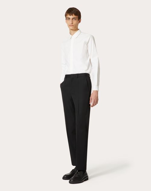 Valentino - Wool Pants - Black - Man - Trousers And Shorts