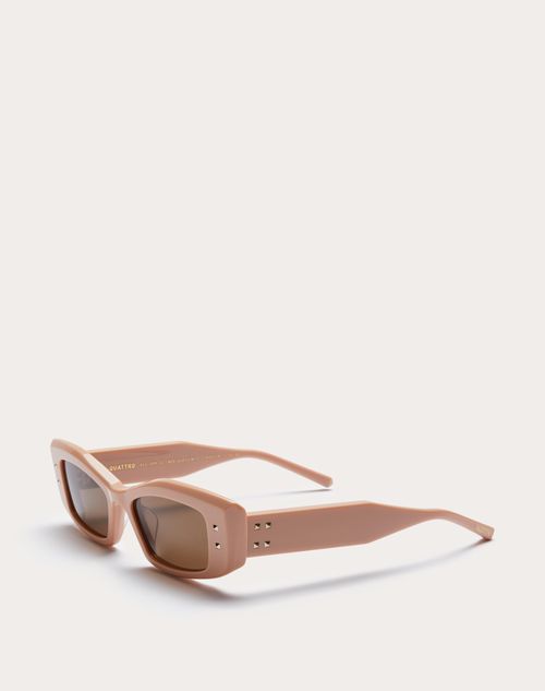 Valentino - V -rectangular Acetate  - Nude/dark Brown - Woman - Woman