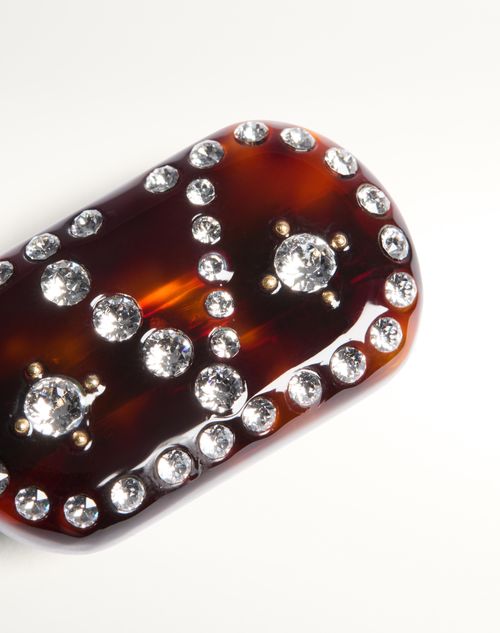 Vロゴ シグネチャー レジン X メタル X クリスタル ヘアクリップ Vロゴ シグネチャー レジン X メタル X クリスタル ヘアクリップ