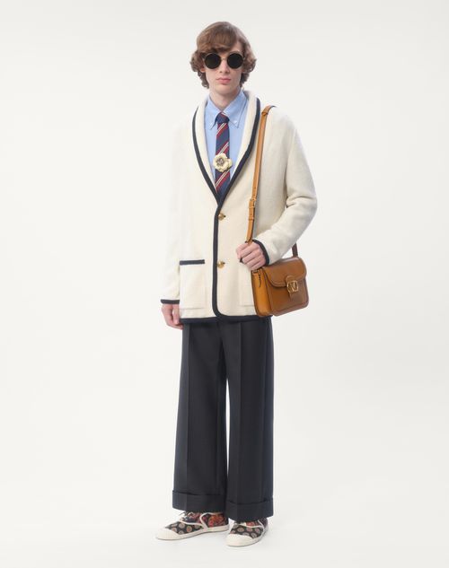Wool Gabardine Pants With Turn-ups for Man in Anthracite Wool Gabardine Pants With Turn-ups for Man in Anthracite