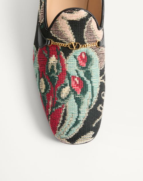 Valentino Garavani - Jiggie Loafer In Gobelin Fabric - Multicolour - Man - Loafers And Drivers