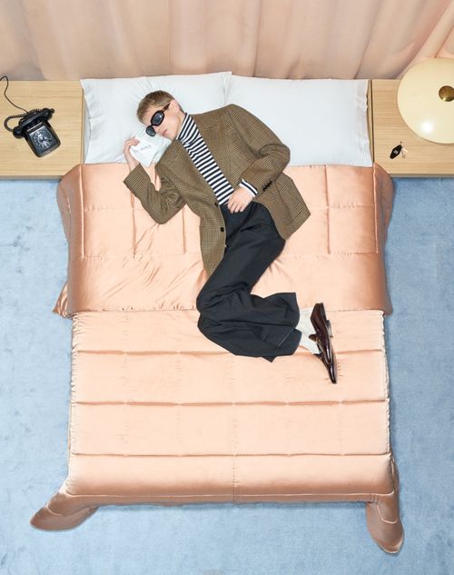 Valentino - Valentino Single-breasted Wool Jacket With Glen Plaid Pattern - Camel/black - Man - Coats And Blazers