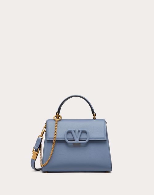 Valentino Garavani - Small Vsling Grainy Calfskin Handbag - Niagara - Woman - Single Handle Bags