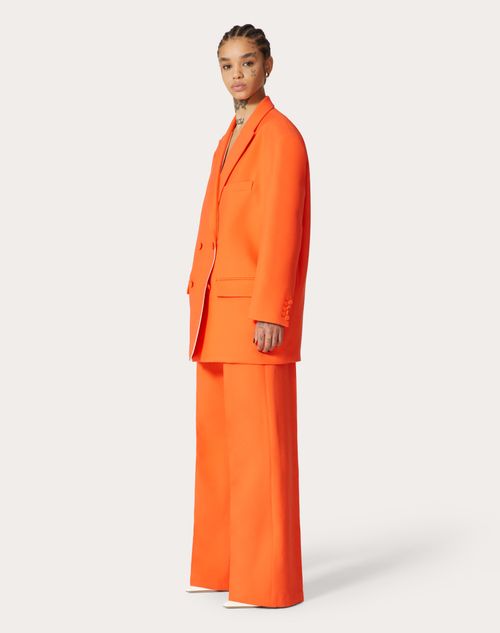 Valentino - Blazer En Crêpe Couture - Orange - Femme - Vestes Et Manteaux