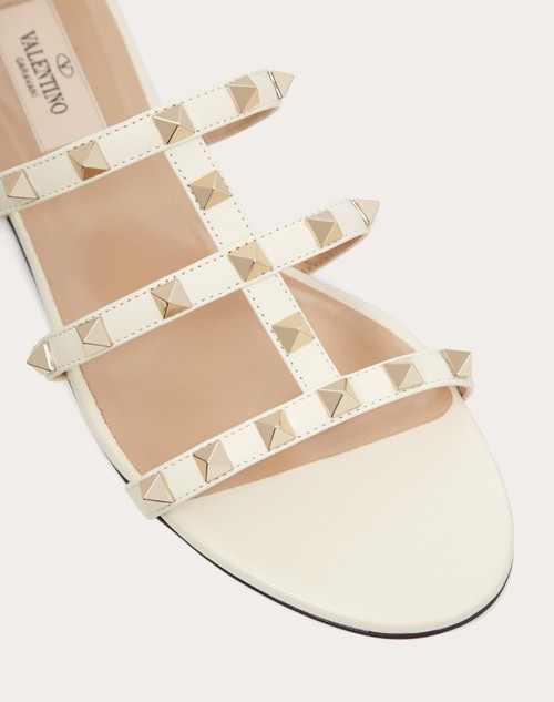 Rockstud Flat Slide Sandal For Woman In Poudre | Valentino US