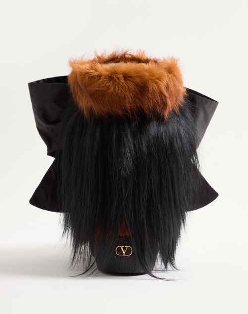 Valentino Garavani - Snowish Fur Ankle Boot - Black - Woman - Boots