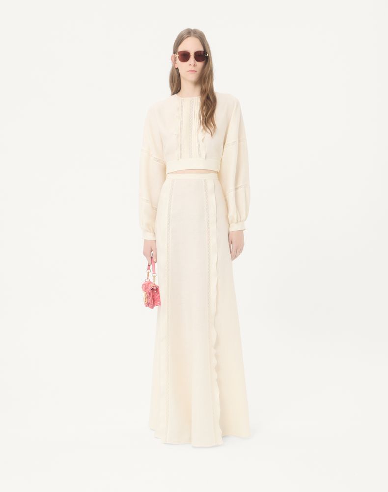 Valentino Couture Linen Top Woman Vanilla 40