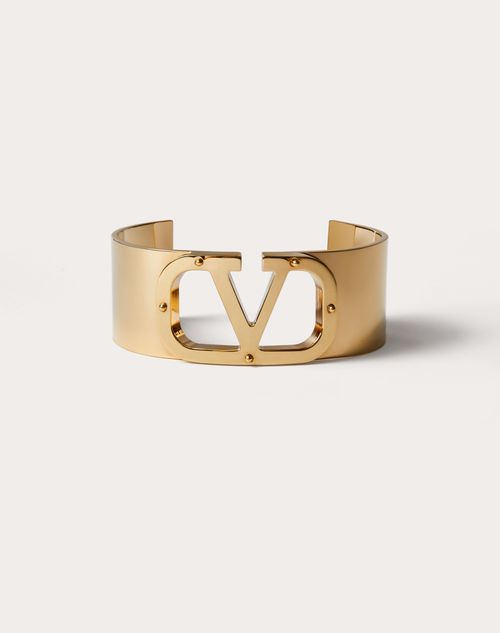 Valentino Garavani - Cuff Vlogo Type In Metallo - Oro - Donna - Accessori