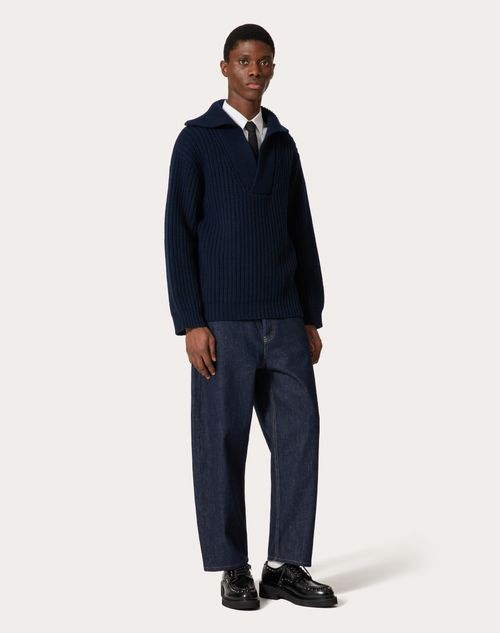 Valentino - Wool Jumper - Navy - Man - Apparel