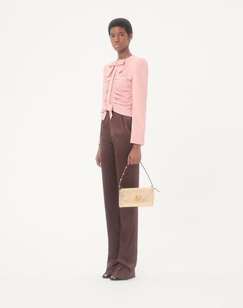 Valentino Garavani - Valentino Garavani Devain Small Shoulder Bag In Laminated Nappa Leather - Gold - Woman - Shoulder Bags