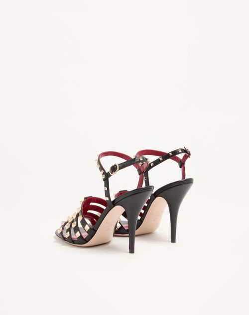Valentino Garavani - Rockstud Kidskin Sandal 100mm - Black - Woman - Sandals