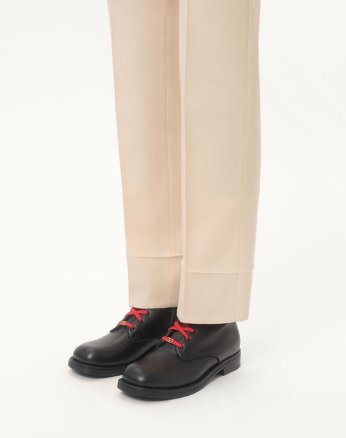 Valentino Garavani - Punx Calfskin Combat Boot - Black - Man - Shelf - M Shoes - Boots