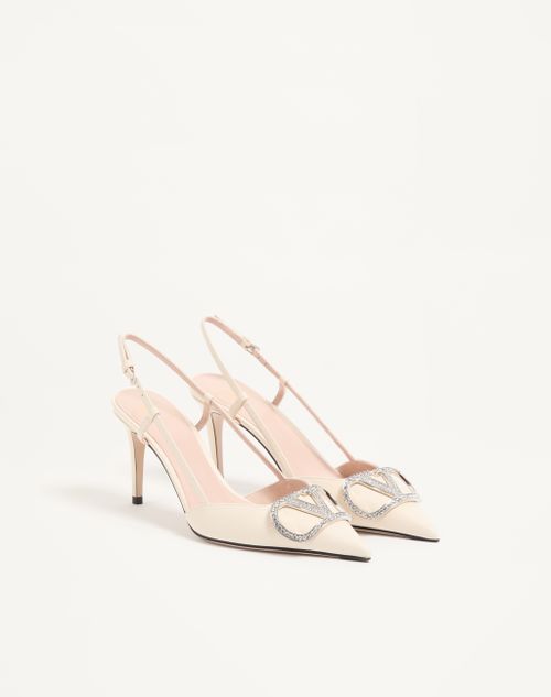 Valentino Garavani - Vlogo Signature Slingpumps Aus Kalbsleder, 80 Mm - Elfenbein - Frau - Pumps Und Slingbacks