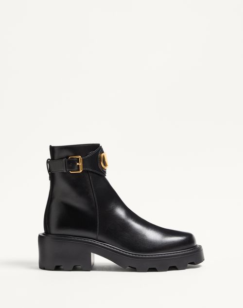 Valentino Garavani - Vlogo Signature Calfskin Ankle Boot 55mm - Black - Woman - Boots