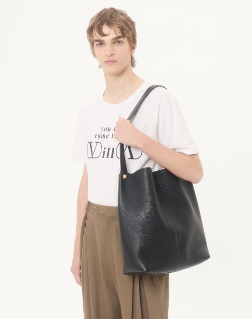 Valentino - Valentino Cotton Jersey T-shirt With You Can Come To My Villa Print - White/ Black - Man - T-shirts And Sweatshirts