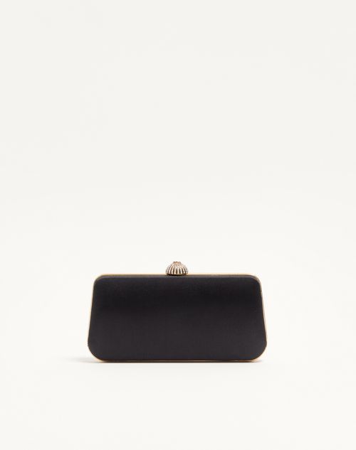Valentino Garavani - Valentino Garavani Carry Secrets Minaudiere In Satin With Floral Embroidery - Black/crystal - Woman - Clutches