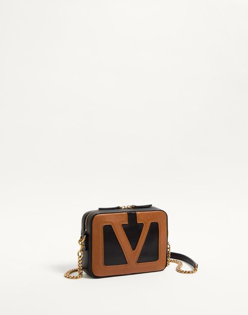 Valentino Garavani - Valentino Garavani Viva Superstar Nappa Leather Crossbody Bag - Black/spice - Man - Bags