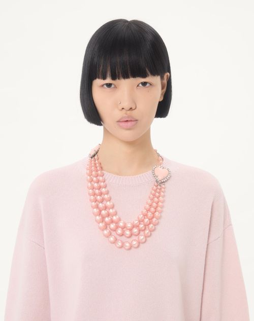 Valentino - Cashmere Sweater With Feathers - Pink - Woman - Knitwear