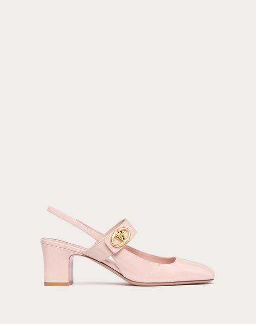 Valentino Garavani - Mary-jane Vlogo Locker Slingback Pumps In Naplack - Rose Quartz - Woman - Woman Private Promotions