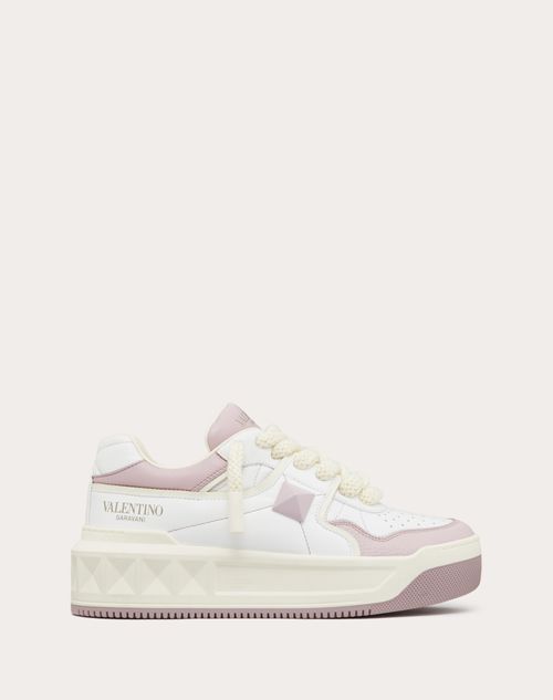 Valentino Garavani - One Stud Xl Trainer In Nappa Leather - White/pink - Woman - Sneakers