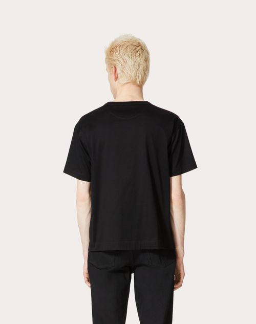 Cotton T-shirt With Maison Valentino Tailoring Label for Man in