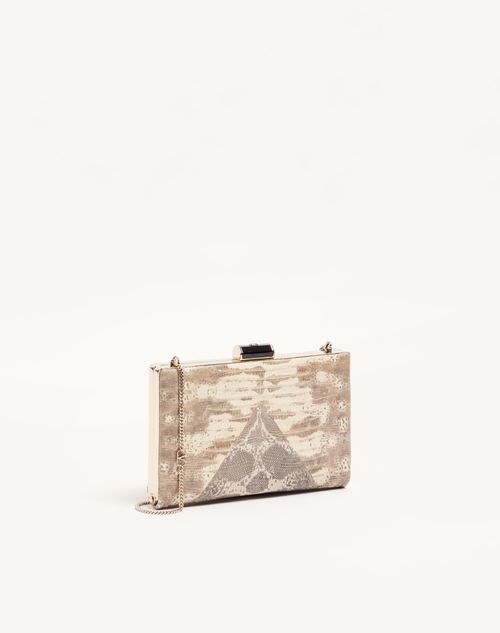 Valentino Garavani - Valentino Garavani Berthe Clutch In Tejus - Grey - Woman - Clutches