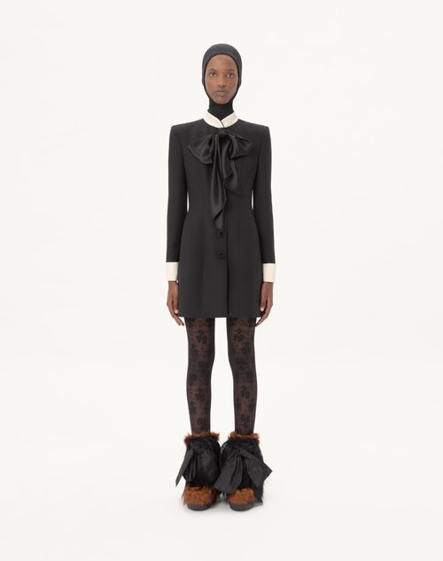 Valentino - Crepe Couture Short Dress - Black/champagne - Woman - Dresses
