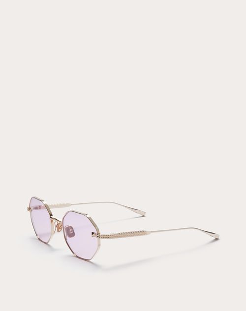 Valentino - V - Stud Hexagonal Titanium Frame - Pink - Woman - Eyewear