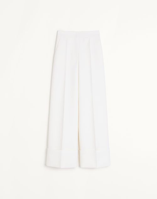 Valentino - Double Compact Drill Trousers - Ivory - Woman - Pants And Shorts