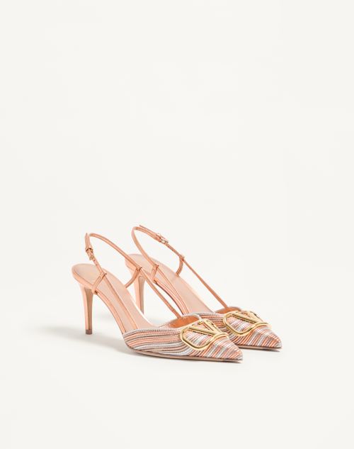 Valentino Garavani - Vロゴ シグネチャー メタリックコルネリーエンブロイダリー スリングバック パンプス 80mm - マルチカラー - ウィメンズ - パンプス & スリングバック