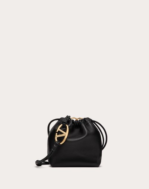 Valentino Garavani - Vlogo Pouf Nappa Leather Mini Bucket Bag - Black - Woman - Shelf - W Bags - Vlogo Soft