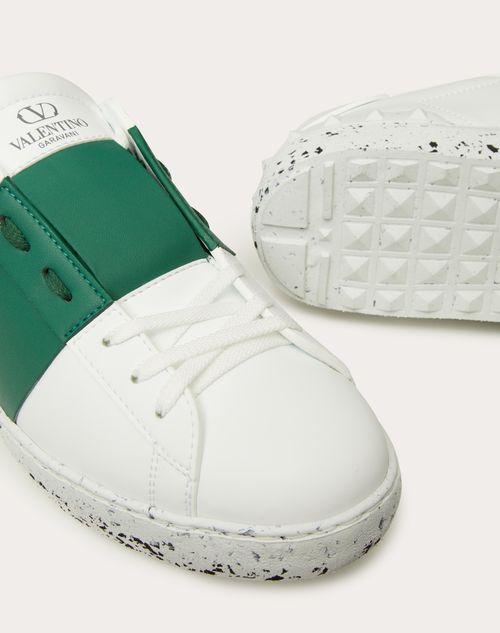 Open For A Change Sneaker In Bio-based Material Man in White/green | Valentino US