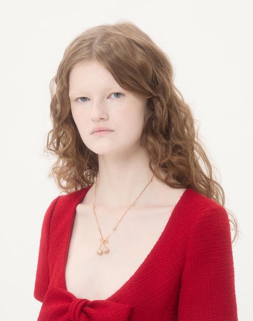 Valentino Garavani - Cherryfic Necklace In Metal And Swarovski® Crystals - Gold/crystal - Woman - Jewellery