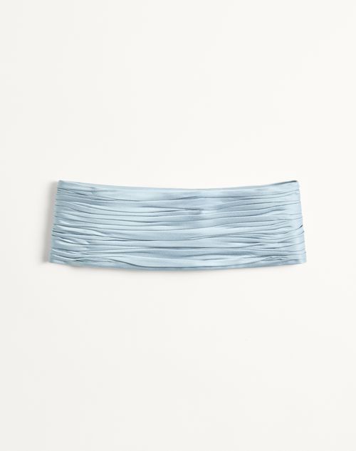 Valentino - Satin Cady Belt - Sky Blue - Woman - Belts