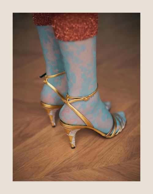 Ladycrush Laminated Nappa Sandal With Crystals 85mm for