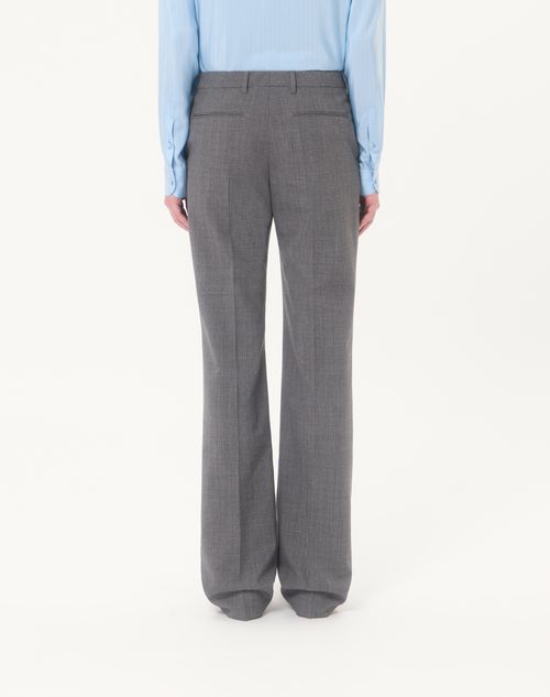 Valentino - Valentino Mouliné Wool Trousers - Black/grey - Man - Trousers And Shorts