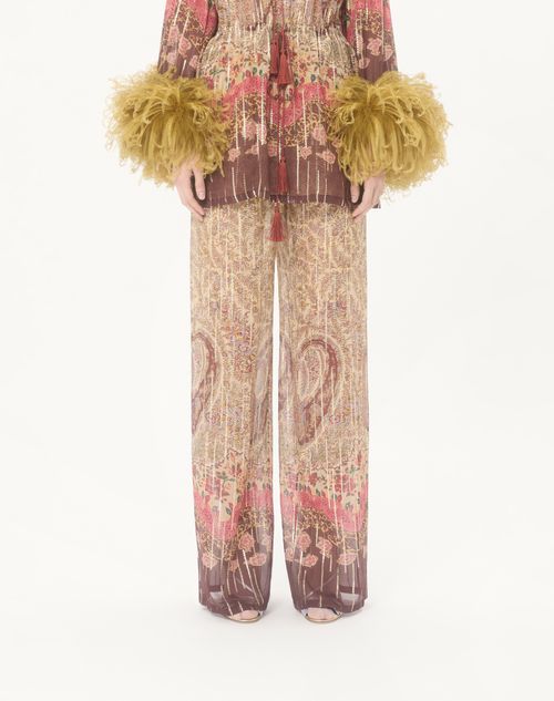 Valentino - Pekin Trousers With Voyage Imaginaire Paisley Print - Multicolor - Woman - Shelf - Wrtw Ss26 Pre - W3