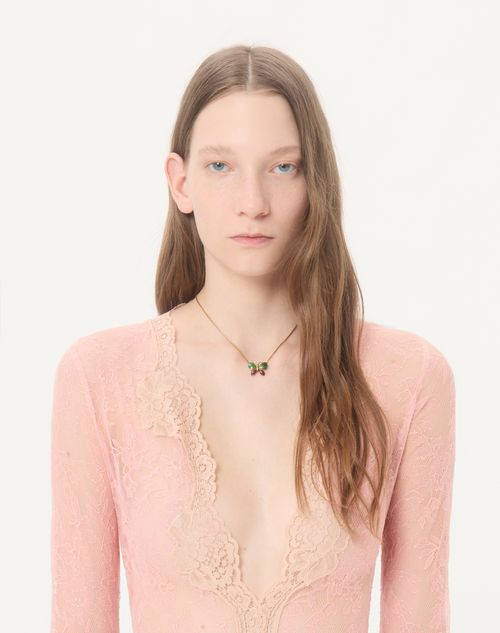 Valentino - Stretch Lace Bodysuit - Pink - Woman - Shirts And Tops