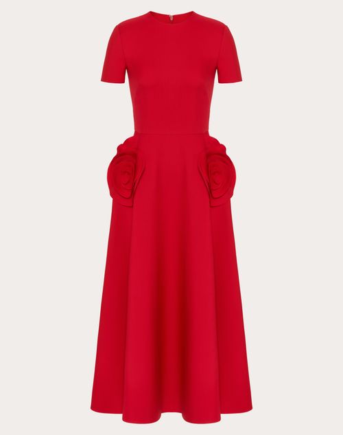 Valentino - Abito Midi In Crepe Couture - Rosso - Donna - Abiti