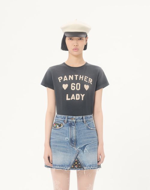 Valentino - Printed Cotton T-shirt - Black/birch - Woman - T-shirts And Sweatshirts