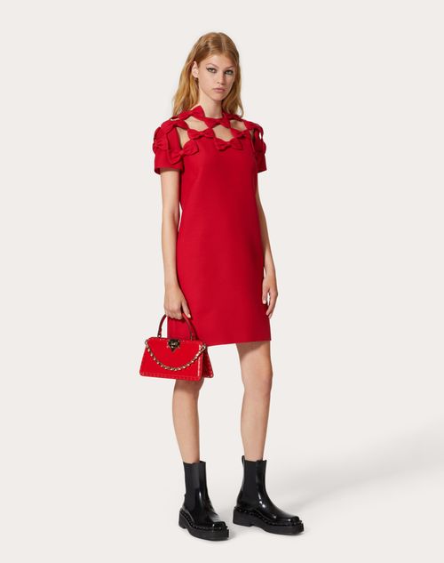 Crepe Couture Short Dress for Woman in Red