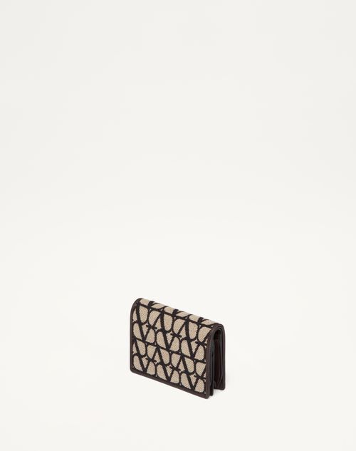 Small Toile Iconographe Wallet for Woman in Natural/black