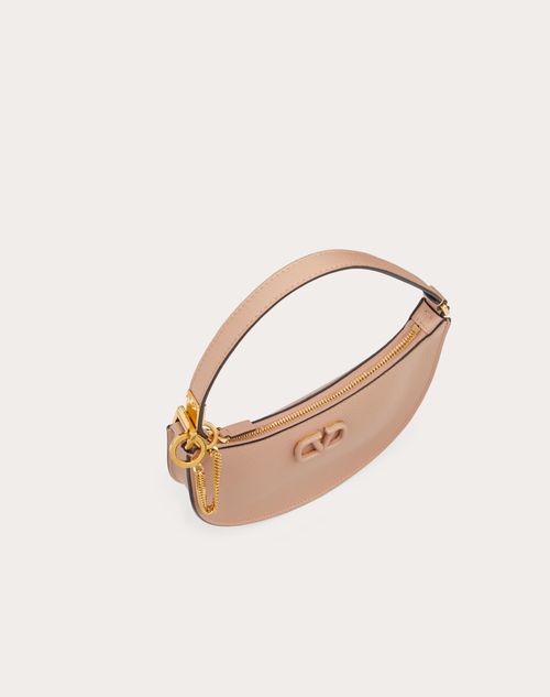 Mini Vlogo Signature Grainy Calfskin Hobo Bag for Woman in Mini Vlogo Signature Grainy Calfskin Hobo Bag for Woman in